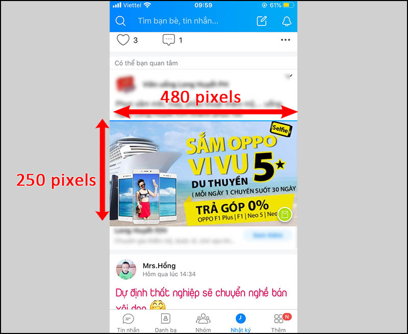 Dành cho quảng cáo trên website Zalo hoặc Zalo OA (Official Account)